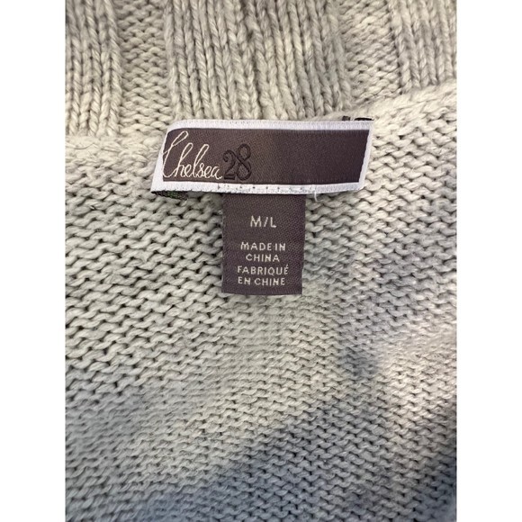 Chelsea 28 Gray Open Shoulder Slouchy Sweater Cardigan Women's‎ Size M/L - Picture 4 of 5